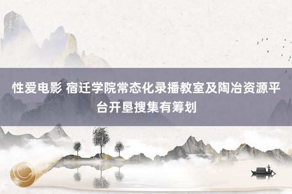 性爱电影 宿迁学院常态化录播教室及陶冶资源平台开垦搜集有筹划